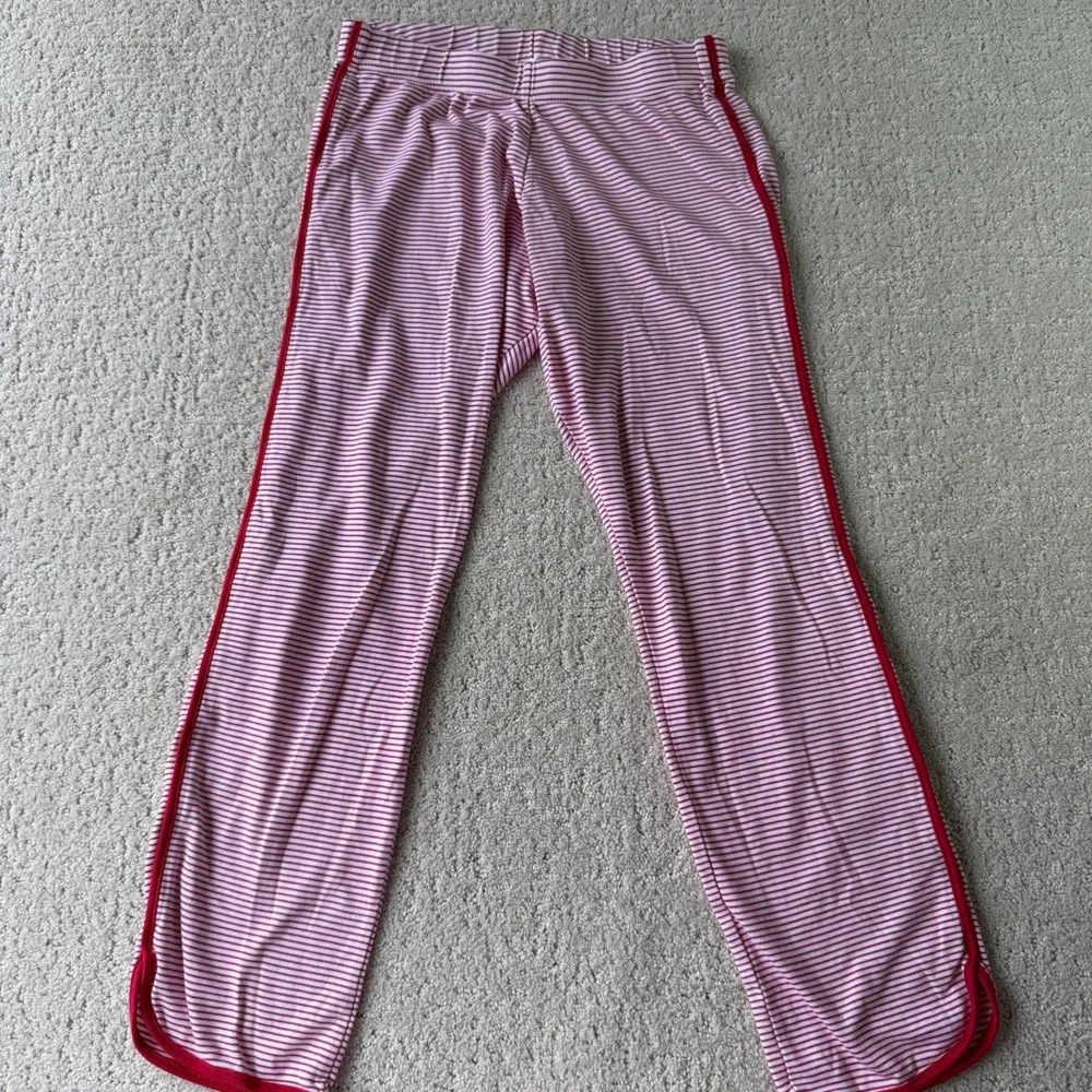 Lake Pajama Set Women XXS Red White Striped Pima Cotton Long Sleeve Loungewear